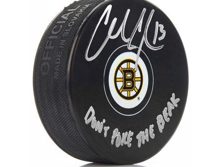 Charlie Coyle Boston Bruins Autographed Hockey Puck Inscribed Don t Poke the Bear Online