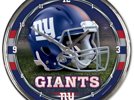 New York Giants Round Chrome Clock Fashion