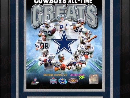 Dallas Cowboys All-Time Greats 8  x 10  Framed Football Photo Discount