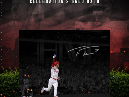 Trea Turner Philadelphia Phillies Autographed Celebration Photo | Pre-Sale Opportunity Online Hot Sale