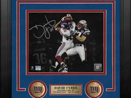 David Tyree Super Bowl XLII Catch New York Giants Autographed 8  x 10  Framed Blackout Photo For Discount