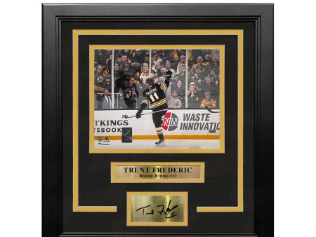 Trent Frederic Goal Celebration Boston Bruins 8  x 10  Framed Hockey Photo with Engraved Autograph Discount