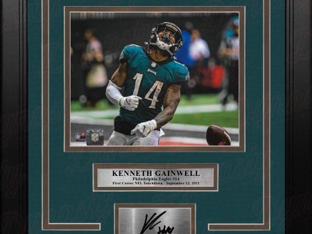 Kenneth Gainwell First NFL Touchdown Philadelphia Eagles 8x10 Framed Photo with Engraved Autograph Fashion