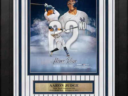 Aaron Judge AL Record 62nd Home Run New York Yankees 8x10 Framed Photo with Engraved Autograph Online now