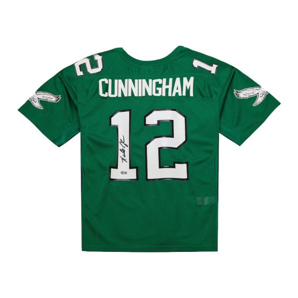 Randall Cunningham Philadelphia Eagles Autographed Mitchell & Ness Green Throwback Football Jersey Online now