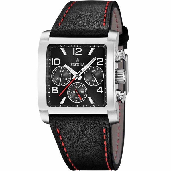 Festina F20653 3 Men s On The Square Chronograph Wristwatch Hot on Sale