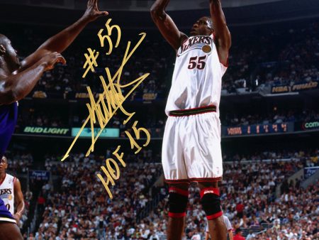 Dikembe Mutombo Philadelphia 76ers Autographed 11  x 14  Photo Inscribed Hall of Fame - Gold Ink Online Hot Sale