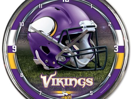 Minnesota Vikings Round Chrome Clock Online now