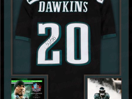 Brian Dawkins Philadelphia Eagles Autographed Framed Black Football Jersey Online Sale