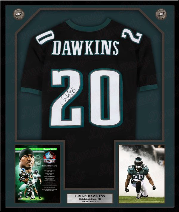 Brian Dawkins Philadelphia Eagles Autographed Framed Black Football Jersey Online Sale