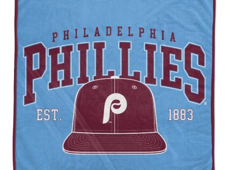 Philadelphia Phillies Throwback 50  x 60  Vintage Arch Block Blanket Hot on Sale