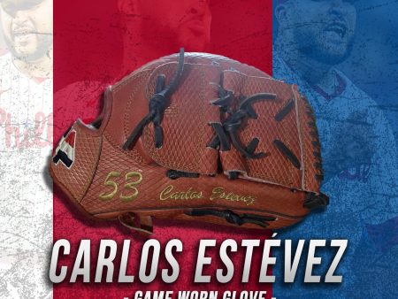 Carlos Estévez Philadelphia Phillies 2024 Game-Used Dark Red Pitching Glove For Discount