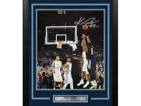 Kris Jenkins Villanova Wildcats 2016 NCAA Champions Buzzer Beater Autographed 11  x 14  Framed Photo Hot on Sale