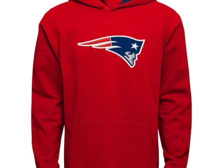 New England Patriots Youth Fan Gear Prime Pullover Hoodie - Red Fashion