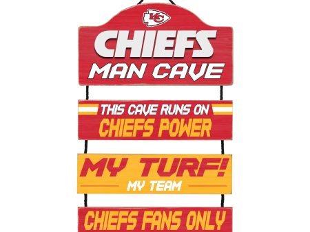 Kansas City Chiefs Wooden Man Cave Dangle Sign For Sale