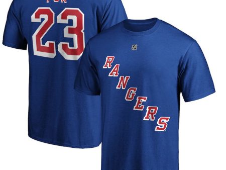 Adam Fox New York Rangers Authentic Stack Name & Number T-Shirt - Blue Online Hot Sale