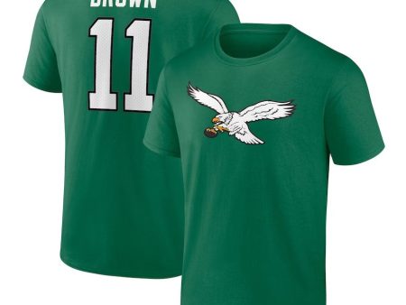 AJ Brown Philadelphia Eagles Player Icon Name & Number T-Shirt - Kelly Green Supply