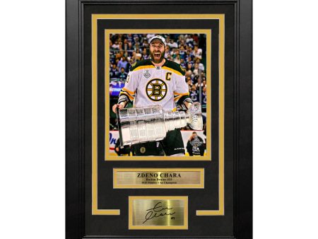 Zdeno Chara Hoists The Stanley Cup Boston Bruins 8x10 Framed Hockey Photo with Engraved Autograph Sale