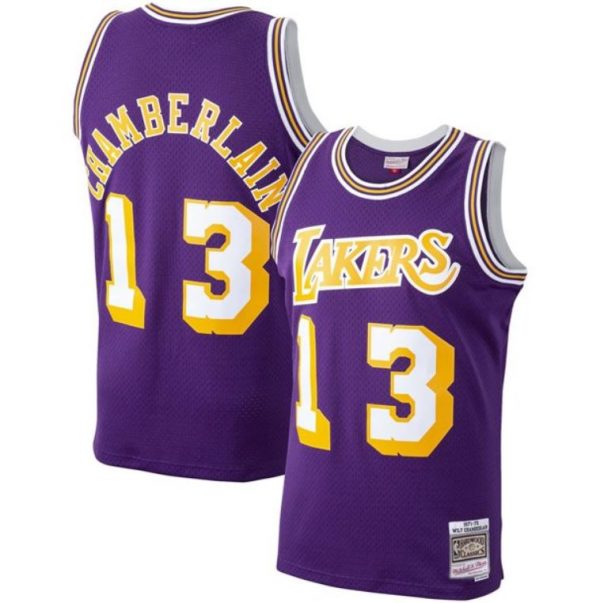 Wilt Chamberlain Los Angeles Lakers Mitchell & Ness Purple 1971-72 Hardwood Classics Swingman Jersey Discount