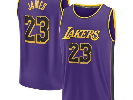 LeBron James Los Angeles Lakers Youth Fast Break Replica Player Jersey - Statement Edition - Purple For Sale