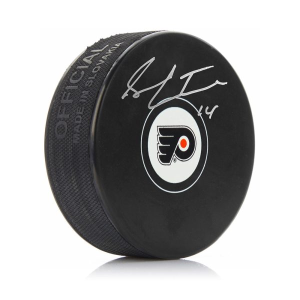 Sean Couturier Philadelphia Flyers Autographed Hockey Logo Puck Online now