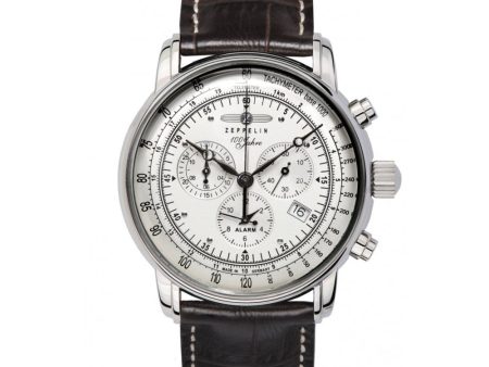 Zeppelin 7680-1 100 Years Silver Tone Dial Chronograph Wristwatch For Discount