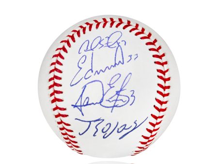 Johan Rojas, Carlos Estevez, Edmundo Sosa, Cal Stevenson Philadelphia Phillies Autographed Baseball Online now