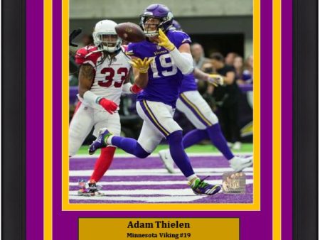 Adam Thielen Touchdown Catch Minnesota Vikings 8x10 Framed Football Photo with Engraved Autograph on Sale