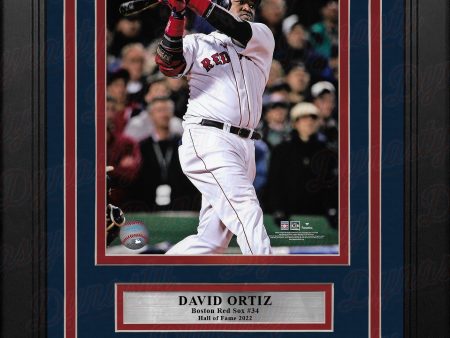 David Ortiz in Action Boston Red Sox 8  x 10  Framed Baseball Photo with Engraved Autograph Online now