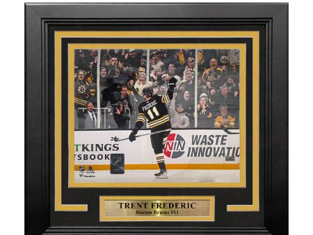 Trent Frederic Goal Celebration Boston Bruins 8  x 10  Framed Hockey Photo Hot on Sale