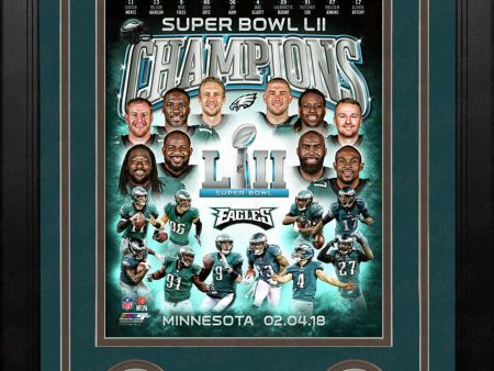 Philadelphia Eagles Super Bowl LII Champions 8  x 10  Framed Collage Football Photo on Sale