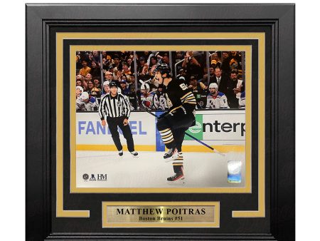 Matthew Poitras Celebration Boston Bruins 8  x 10  Framed Hockey Photo For Cheap