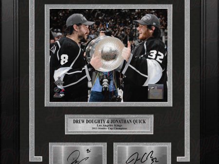 Drew Doughty & Jonathan Quick 2012 Stanley Cup LA Kings 8x10 Framed Photo with Engraved Autographs on Sale