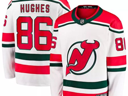 Jack Hughes New Jersey Devils White 2022 23 Heritage Premier Breakaway Player Jersey Discount