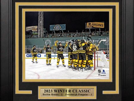 Boston Bruins 2023 Winter Classic Champions Team Celebration 8  x 10  Framed Hockey Photo Supply