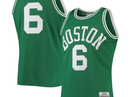 Bill Russell Boston Celtics Mitchell & Ness Green 1962-63 Hardwood Classics Swingman Player Jersey Online now