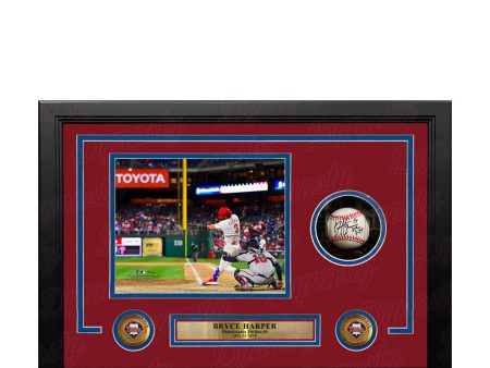 Bryce Harper Philadelphia Phillies Autographed Framed Baseball Discount