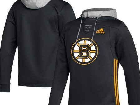 Boston Bruins Adidas Skate Lace Primeblue Team Pullover Hoodie - Black For Cheap