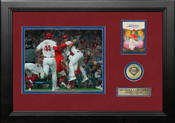 Michael Lorenzen No-Hitter Philadelphia Phillies 8x10 Framed Photo with Autographed Card # d to 99 For Sale