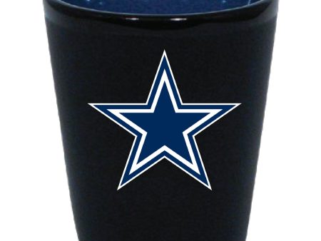 Dallas Cowboys Matte Black Inner Color Shot Glass Supply