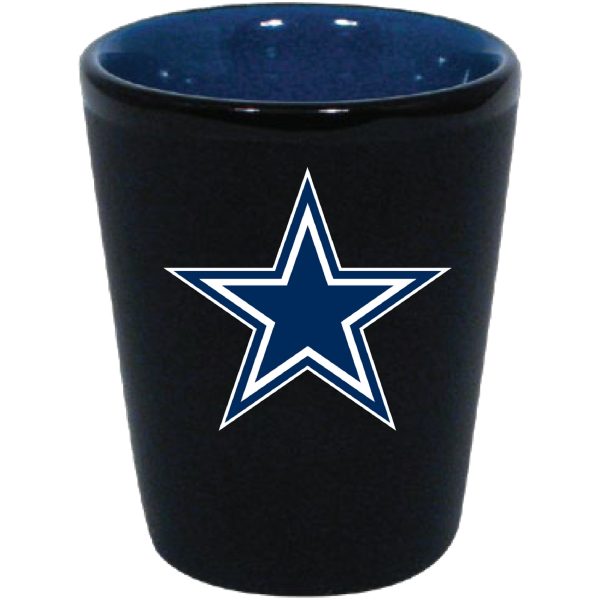 Dallas Cowboys Matte Black Inner Color Shot Glass Supply