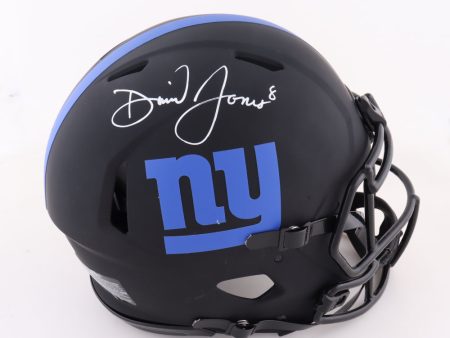 Daniel Jones New York Giants Autographed Eclipse Alternate Authentic Speed Helmet - White Signature Fashion