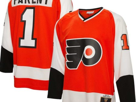 Bernie Parent Philadelphia Flyers Mitchell & Ness Orange 1974 75 Blue Line Player Jersey Online Hot Sale