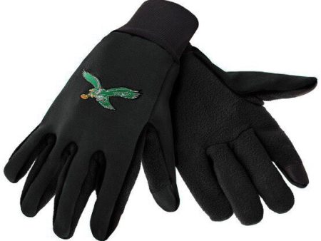 Philadelphia Eagles Throwback Black Texting Gloves Hot on Sale