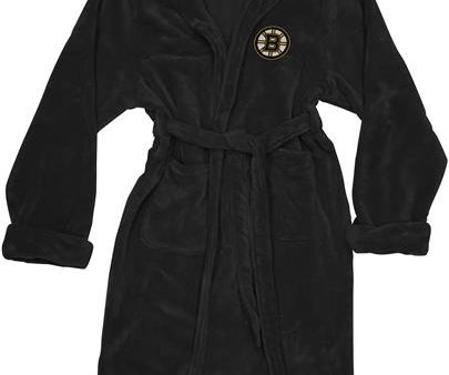 Boston Bruins Men s Plush Silk Bath Robe Online Sale