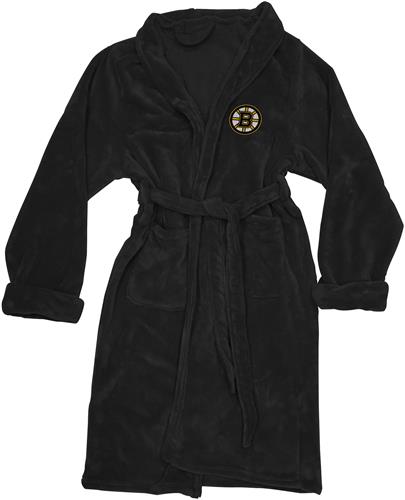 Boston Bruins Men s Plush Silk Bath Robe Online Sale