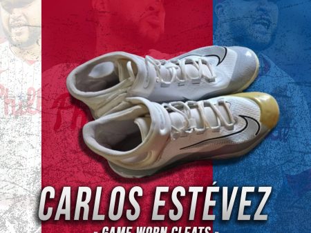 Carlos Estévez Philadelphia Phillies 2024 Game-Worn White Silver Cleats Online Sale