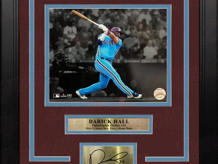 Darick Hall First Home Run Philadelphia Phillies 8x10 Framed Baseball Photo with Engraved Autograph Cheap