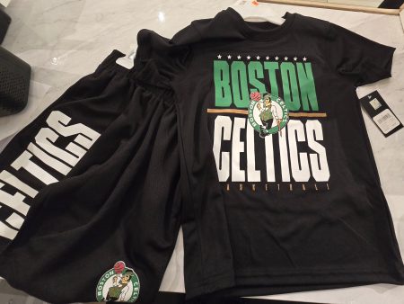 Boston Celtics Toddler Black Shirt & Shorts NBA Set Fashion