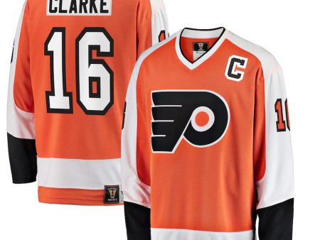 Bobby Clarke Philadelphia Flyers Orange Premier Breakaway Retired Player Jersey For Sale